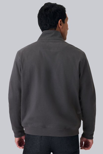 Back view of a man wearing Twill Harrington Jacket in Asphalt
