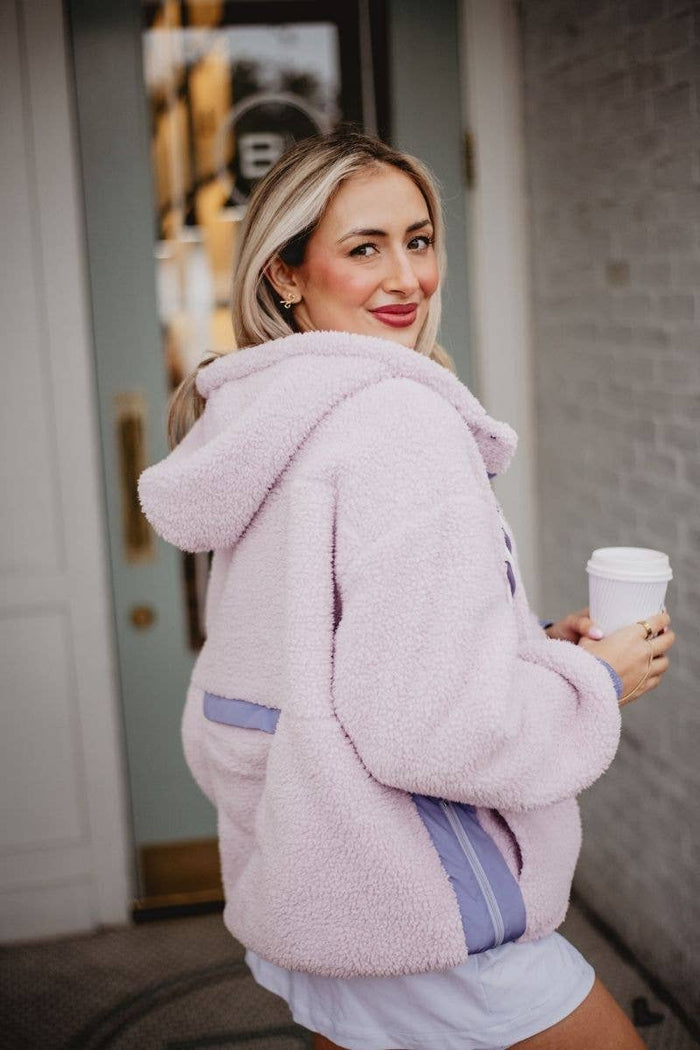 Two-Toned Sherpa Pullover: Light Purple - Intimate Whispers