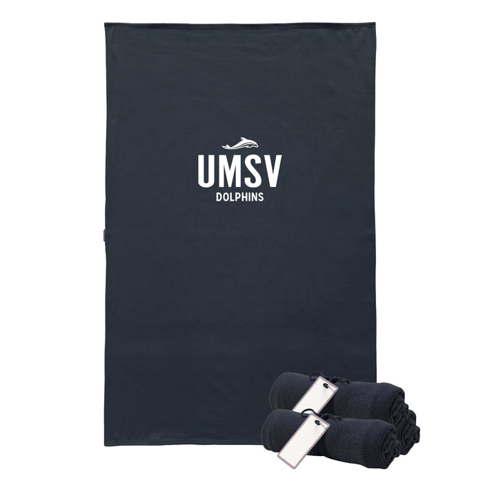 UMSV Dolphin Sweatshirt Blanket with Dolphin Logo