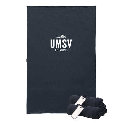 UMSV Dolphin Sweatshirt Blanket with Dolphin Logo