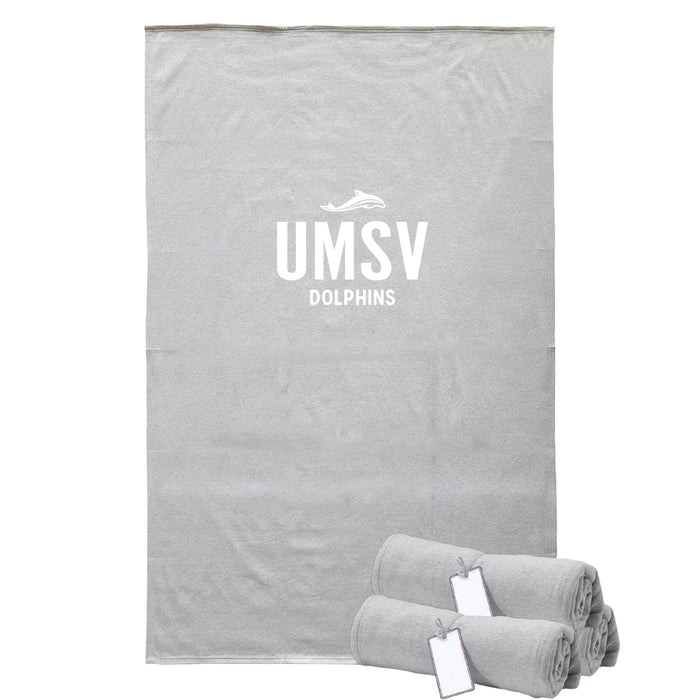 UMSV Dolphin Sweatshirt Blanket with Dolphin Logo