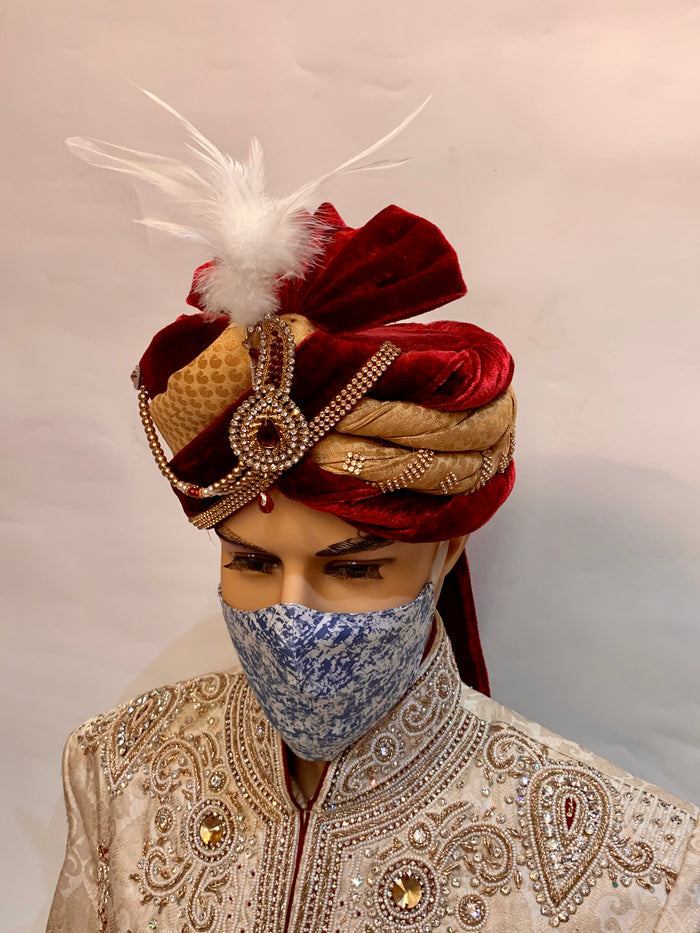 Unisex Designer Blue on white Printed Cloth Face Masks