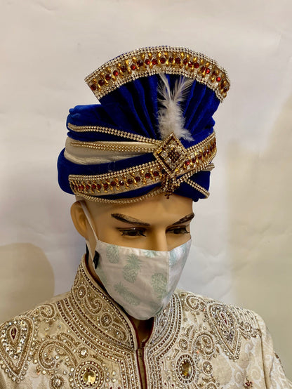 Unisex Designer White With Pineapple Printed Cloth Face Masks