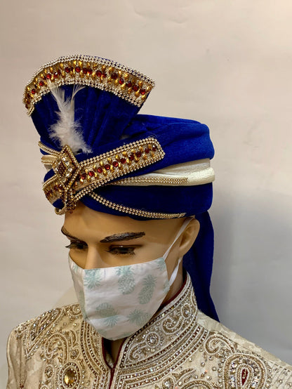 Unisex Designer White With Pineapple Printed Cloth Face Masks