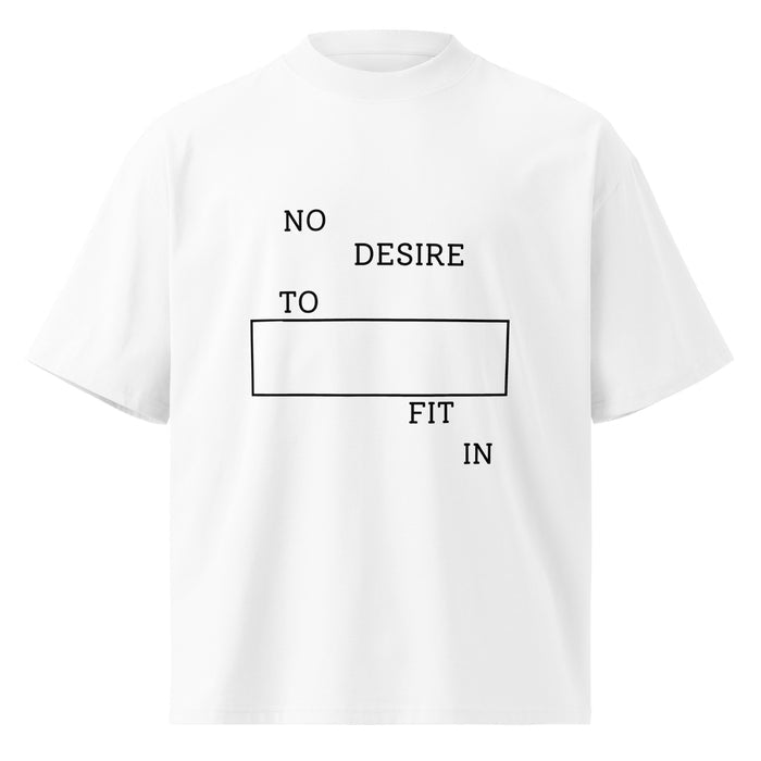 White Organic Cotton T Shirts with No Desire To Fit In graphic by MyCore