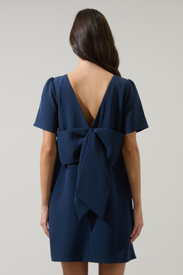 Urania Bow Shift Mini Dress