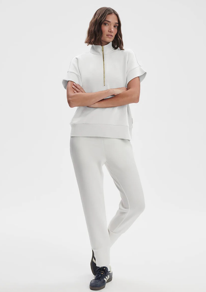 Varley Ritchie Short Sleeve Sweat - White