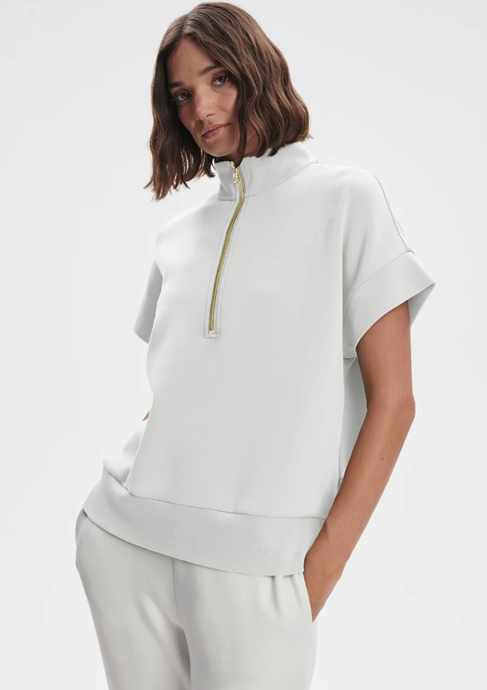 Varley Ritchie Short Sleeve Sweat - White