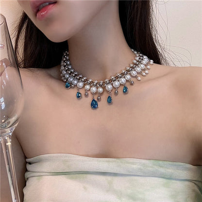 Victorian Cascade Pearl Necklace - Fashionnsio