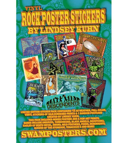 Vinyl Rock Poster Stickers, By Lindsey Kuhn Art Swamp Co