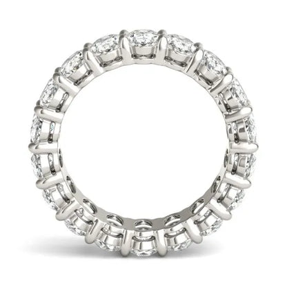 VossAgin - 4 CTW Oval Lab Grown Diamond Couture Classic Eternity Ring 14K White Gold (G-VS) - 8.5