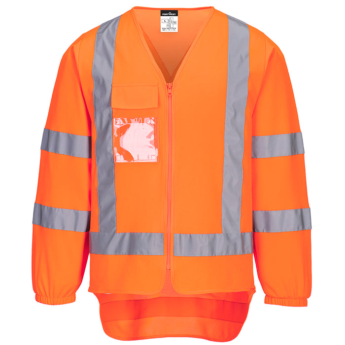 W17 Hi Vis X Back Zipped Vest L/S TM309