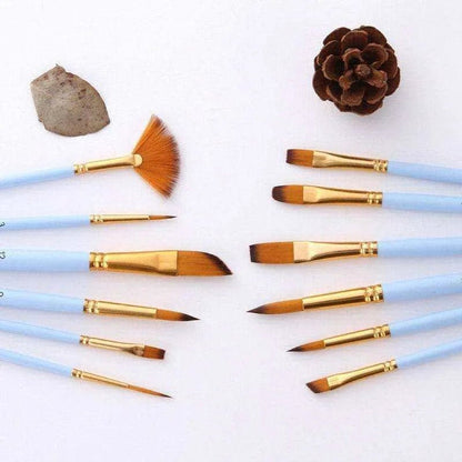 Watercolor Painting Brush Set - 12pcs - DiyCraftsProject