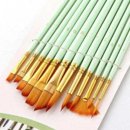 Watercolor Painting Brush Set - 12pcs - DiyCraftsProject