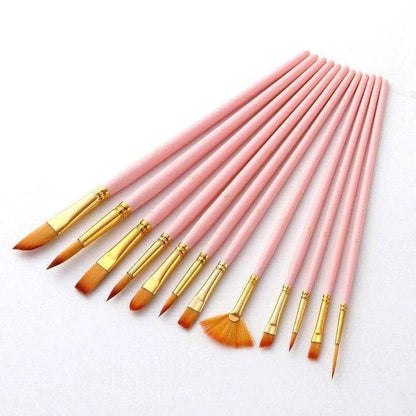 Watercolor Painting Brush Set - 12pcs - DiyCraftsProject