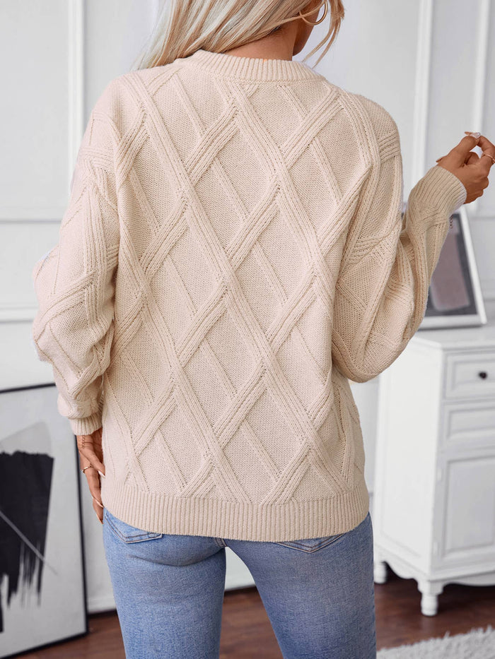 Weaved Sweater Apricot - Intimate Whispers