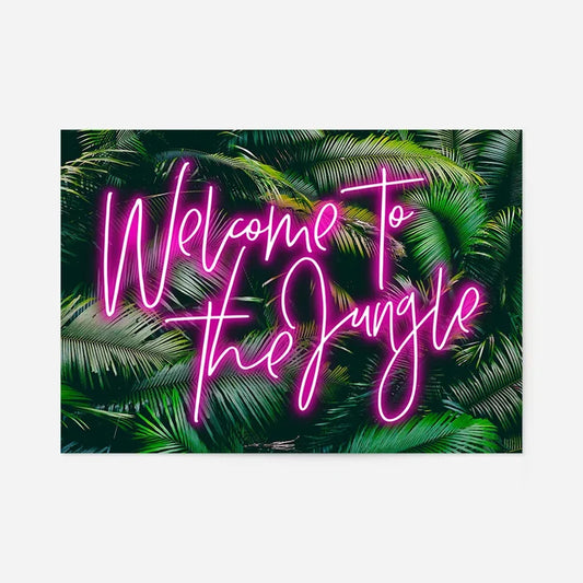 Welcome To The Jungle Tropical Neon Print 40x50cm Clearance Print, unframed