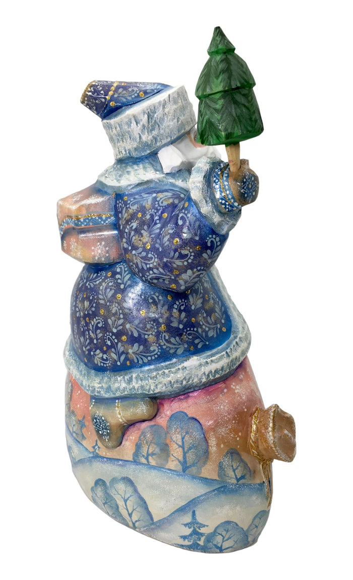Handcrafted wooden Santa