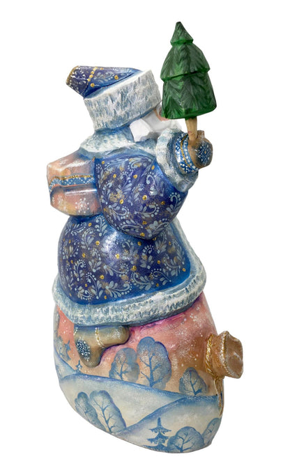 Handcrafted wooden Santa