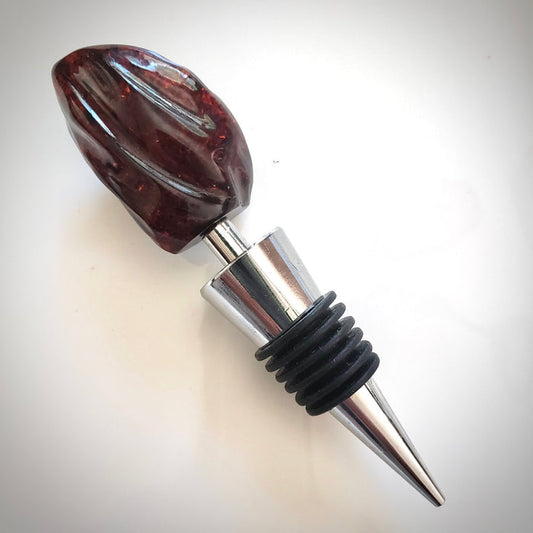 Amber wine bottle stopper