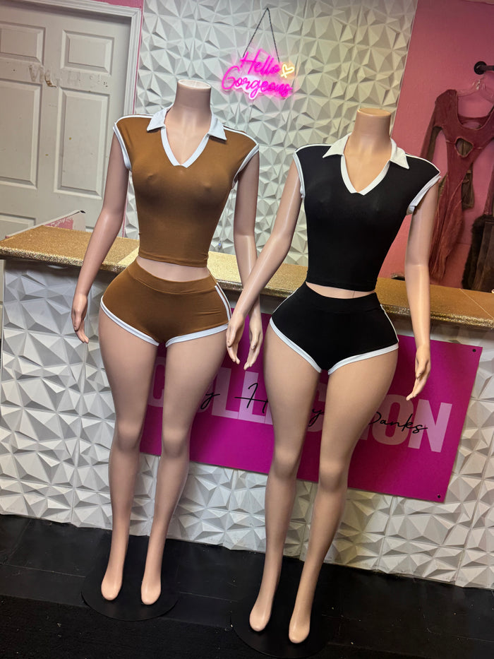 Winning Streak Short Set ( Black / Brown)