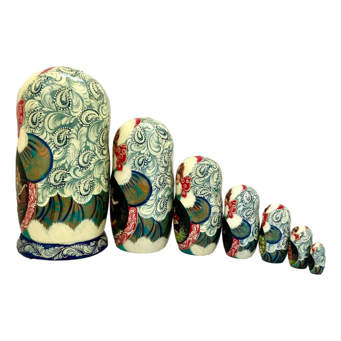Winter Nesting Dolls Set of 7 Christmas Gift from Russia BuyRussianGifts Store