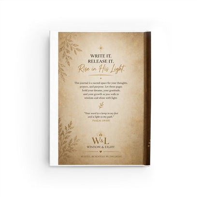 Wisdom & Light Inspirational Journal | Be Still, Be Rooted, Be the Light | Hardcover Lined Journal