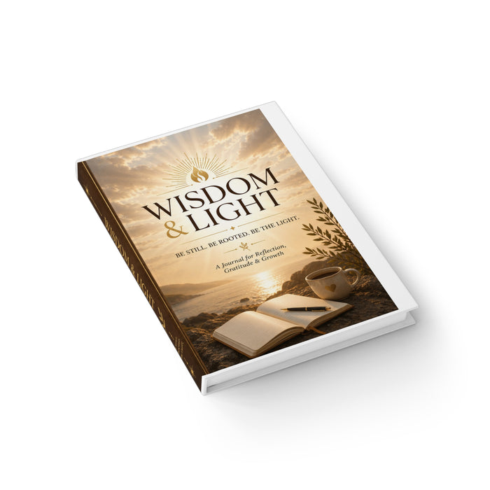 Wisdom & Light Inspirational Journal | Be Still, Be Rooted, Be the Light | Hardcover Lined Journal