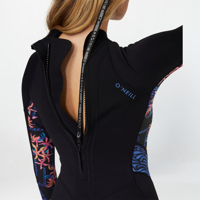 Women's Bahia 2mm Long Sleeve Mid Spring Suit Back Zip - Tropic Texta