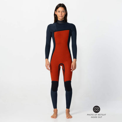 Women's Bahia 4/3mm Steamer Chest Zip - Terra Weave