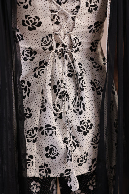 Women's Black and White Kurti and Flared Trouser