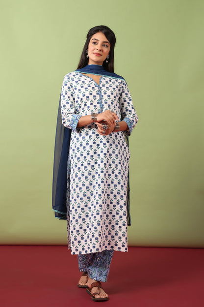Women’s Cotton Kurta and Farshi Salwar with Dupatta
