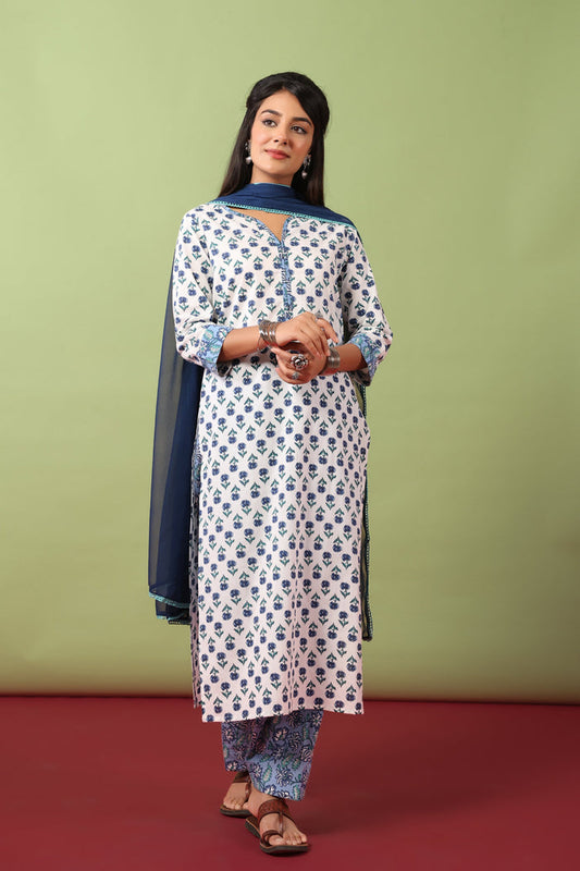 Women’s Cotton Kurta and Farshi Salwar with Dupatta
