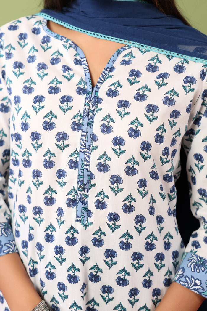Women’s Cotton Kurta and Farshi Salwar with Dupatta