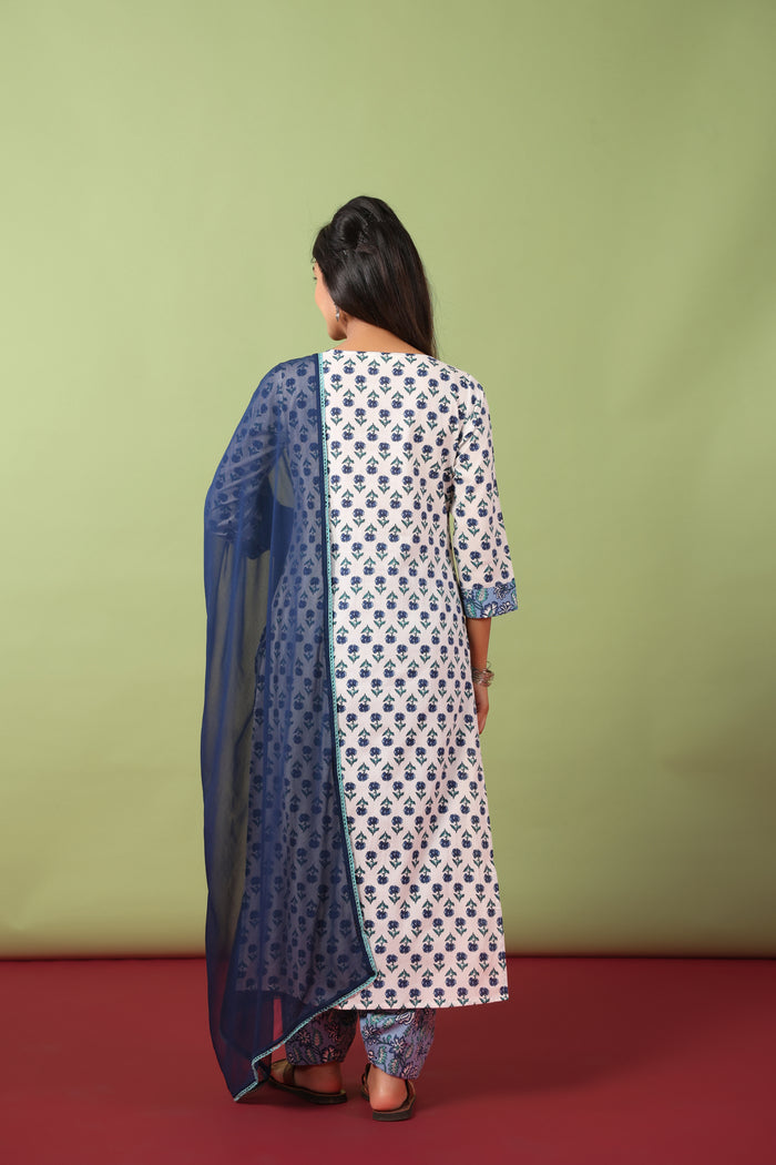Women’s Cotton Kurta and Farshi Salwar with Dupatta