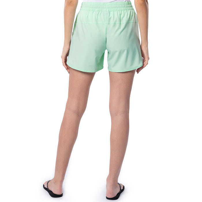 Women's Green Solid Short
