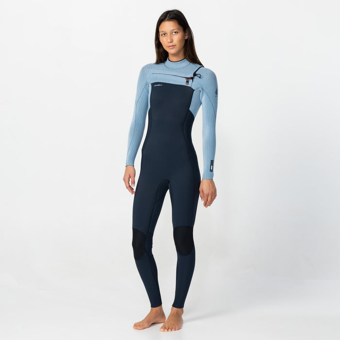 Women's HyperFire 3/2mm Steamer Chest Zip - Faded Denim