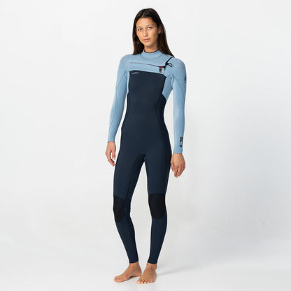 Women's HyperFire 3/2mm Steamer Chest Zip - Faded Denim
