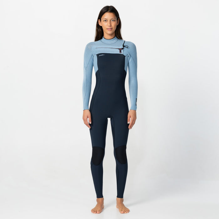 Women's HyperFire 4/3mm Steamer Chest Zip - Faded Denim