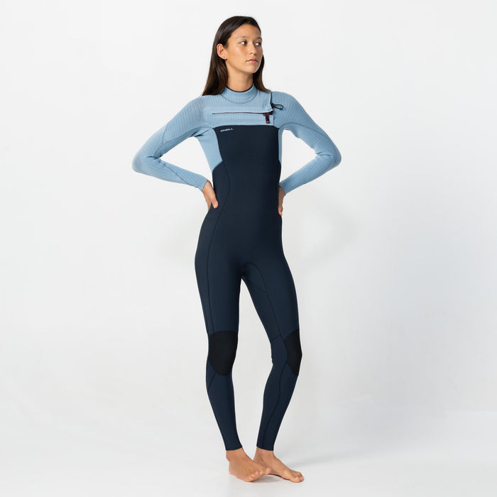 Women's HyperFire 4/3mm Steamer Chest Zip - Faded Denim
