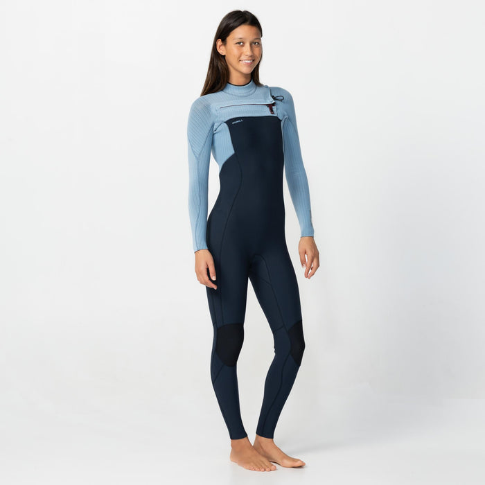 Women's HyperFire 4/3mm Steamer Chest Zip - Faded Denim