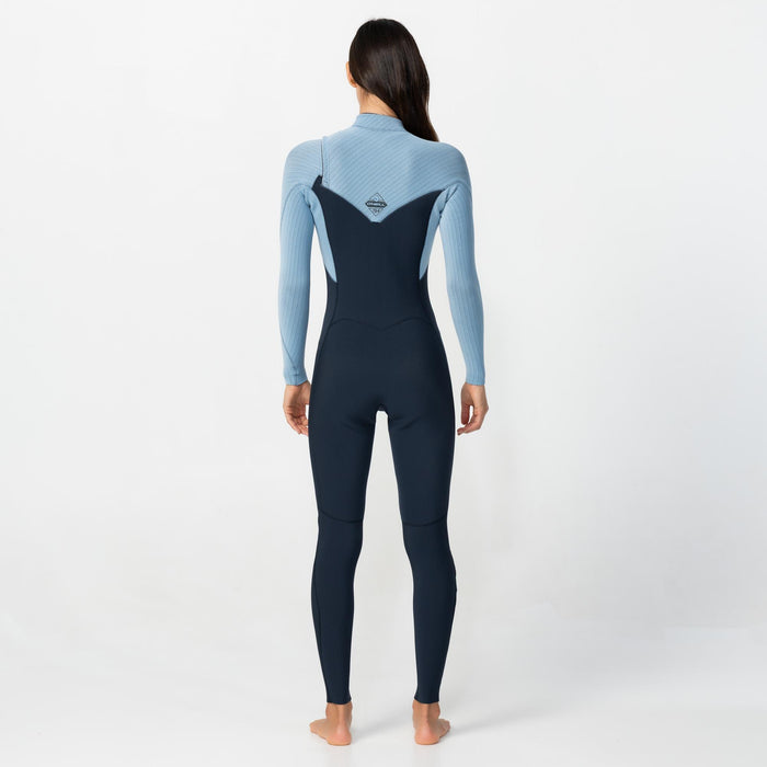 Women's HyperFire 4/3mm Steamer Chest Zip - Faded Denim