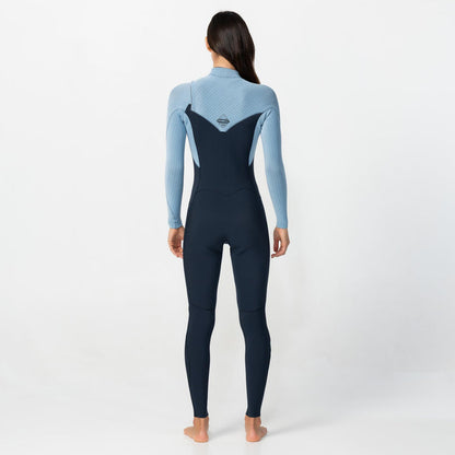 Women's HyperFire 4/3mm Steamer Chest Zip - Faded Denim