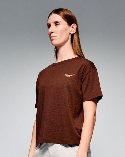Women's Lizard Organic Cotton T-Shirt - Cocoa
