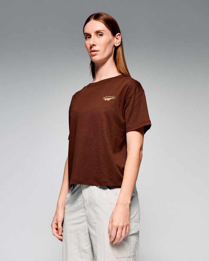 Women's Lizard Organic Cotton T-Shirt - Cocoa