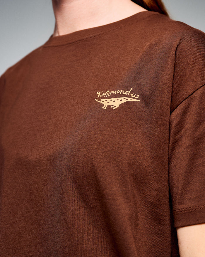 Women's Lizard Organic Cotton T-Shirt - Cocoa