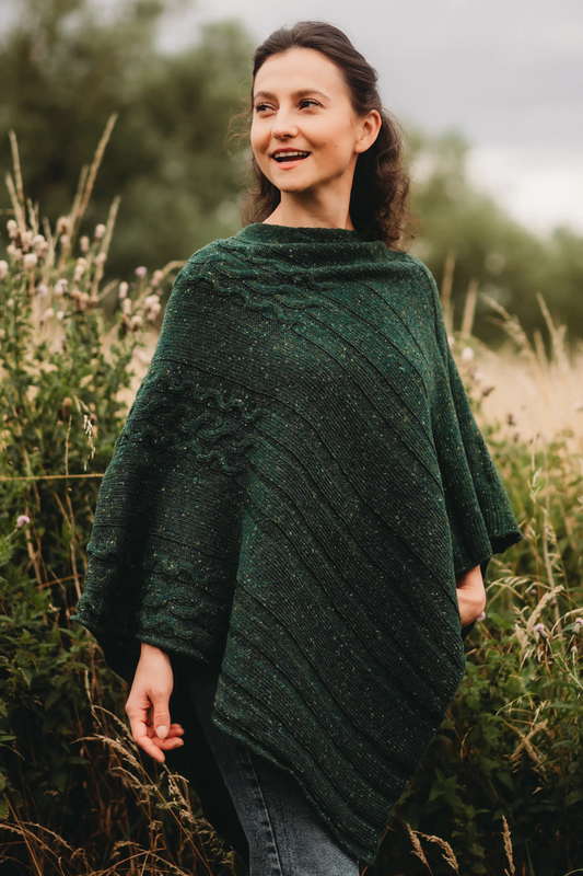 Women's Merino Wool Barra Poncho Shawl