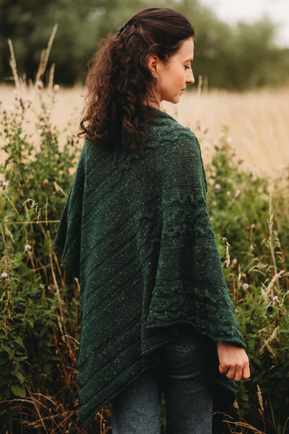 Women's Merino Wool Barra Poncho Shawl