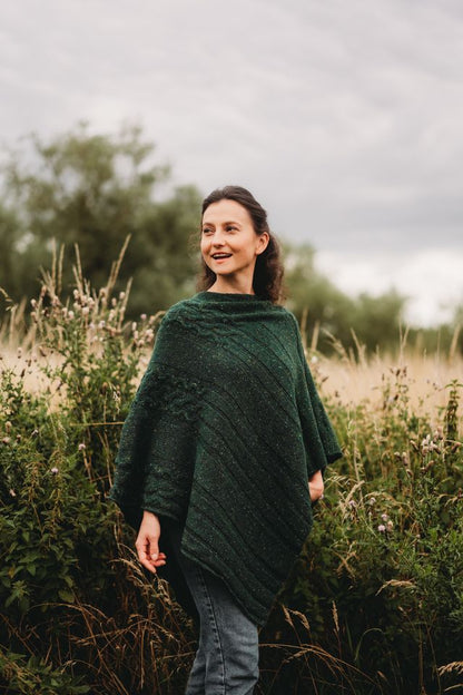 Women's Merino Wool Barra Poncho Shawl