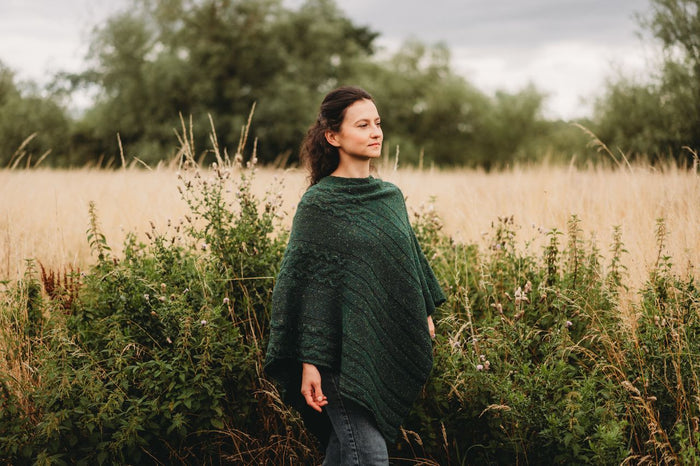 Women's Merino Wool Barra Poncho Shawl